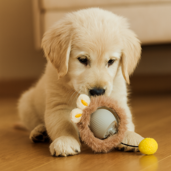 Interactive Play Ball With Fur For Dogs
